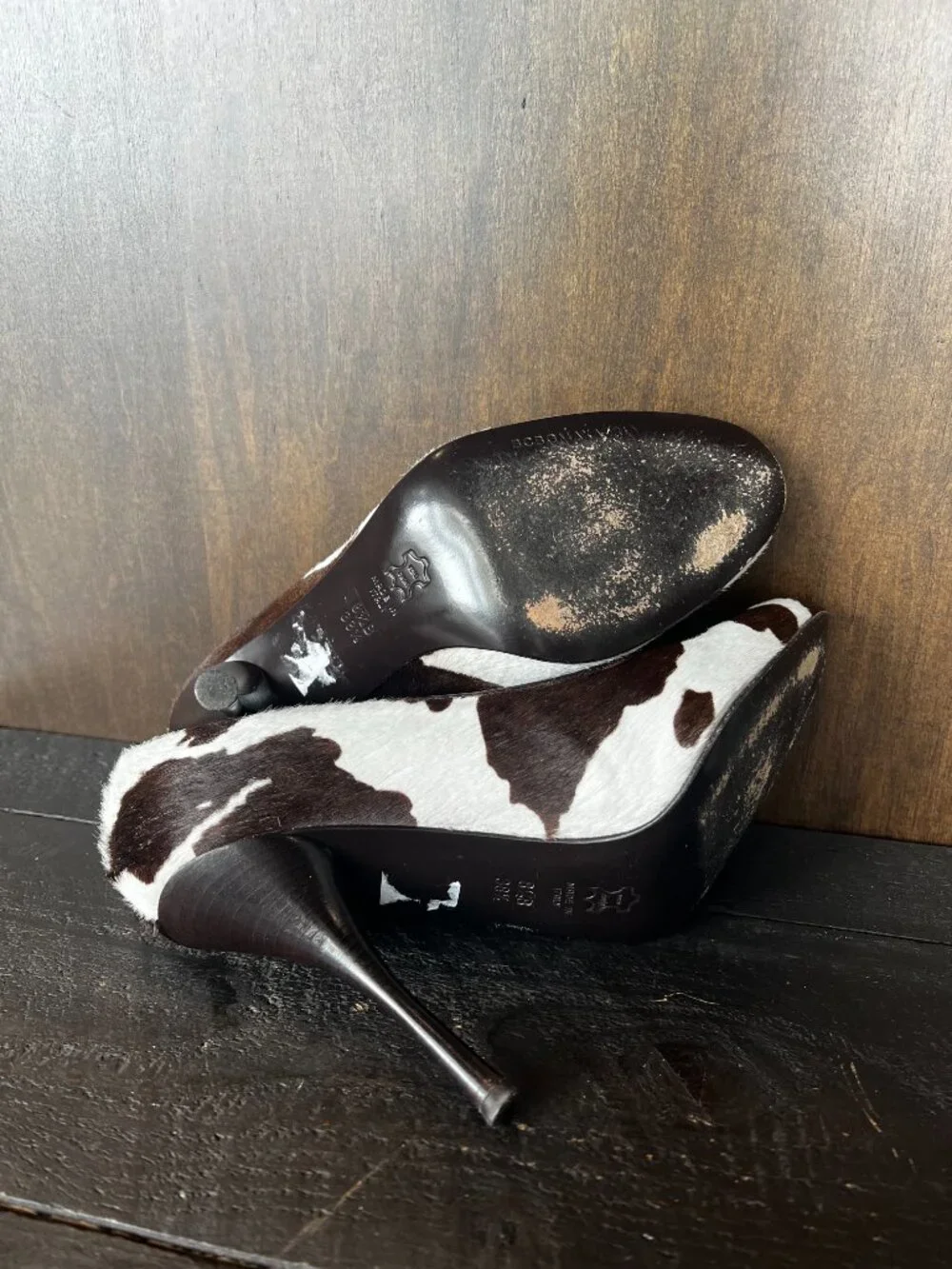 BCBGMaxazria Caorle Cow Print Heels Size 8.5